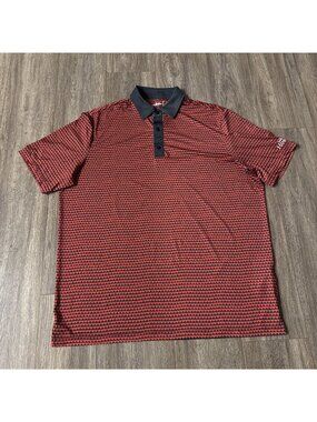 Grunk Dolfer Polo Shirt Large Hearts All Over Graphic Print Red Background